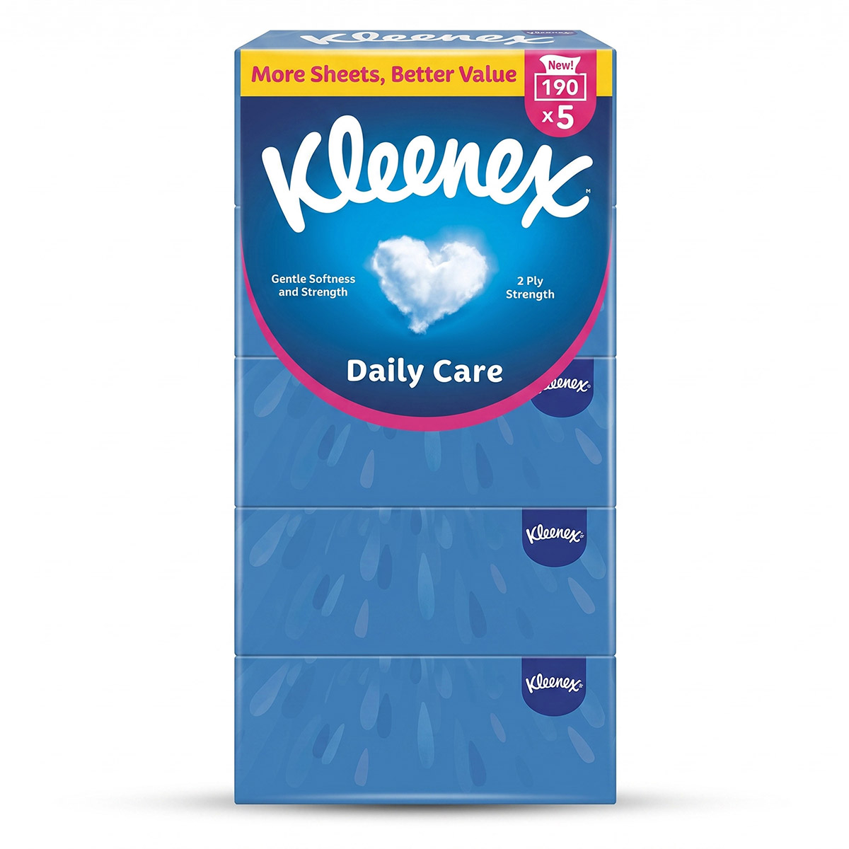 Kleenex Daily Care 2 Ply Tissues 5x190 Sheets