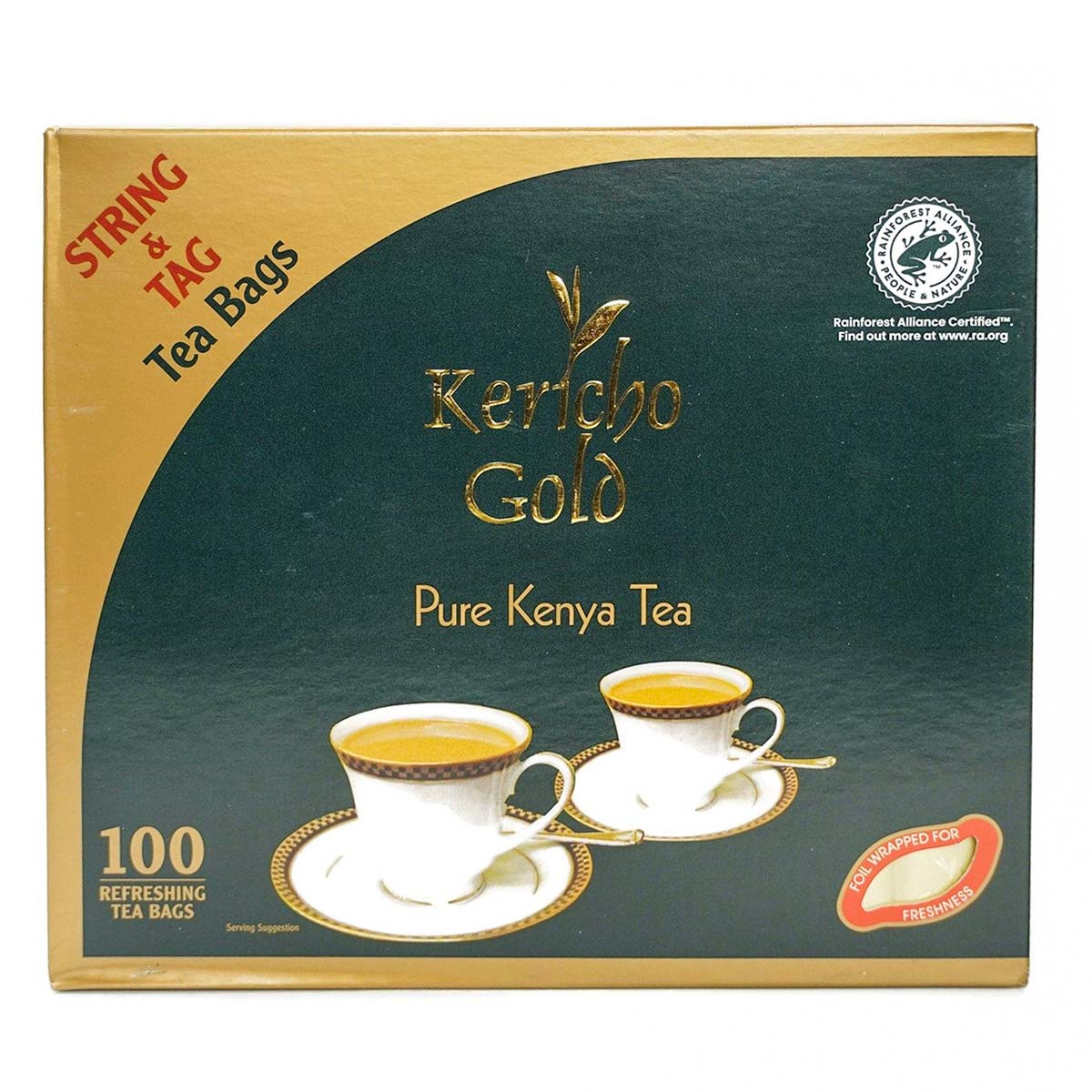 Kericho Gold Pure Kenya Tea 100 Refreshing Tea Bags
