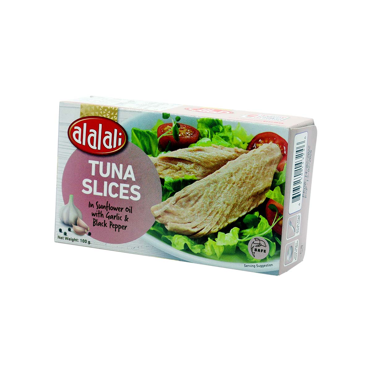 Al Alali Canned Tuna Slices In Sunflower Oil With Garlic & Black Pepper 100g