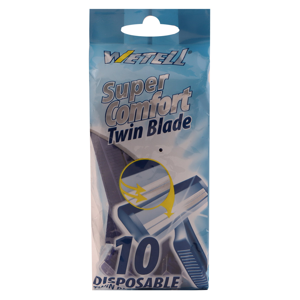 Wetell Super Comfort Twin Blade Mens Razor 10 Pieces Pack