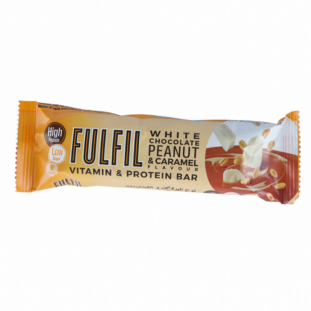 Fulfil White Chocolate Peanut & Caramel Flavor Vitamin & Protein Bar 55g 
