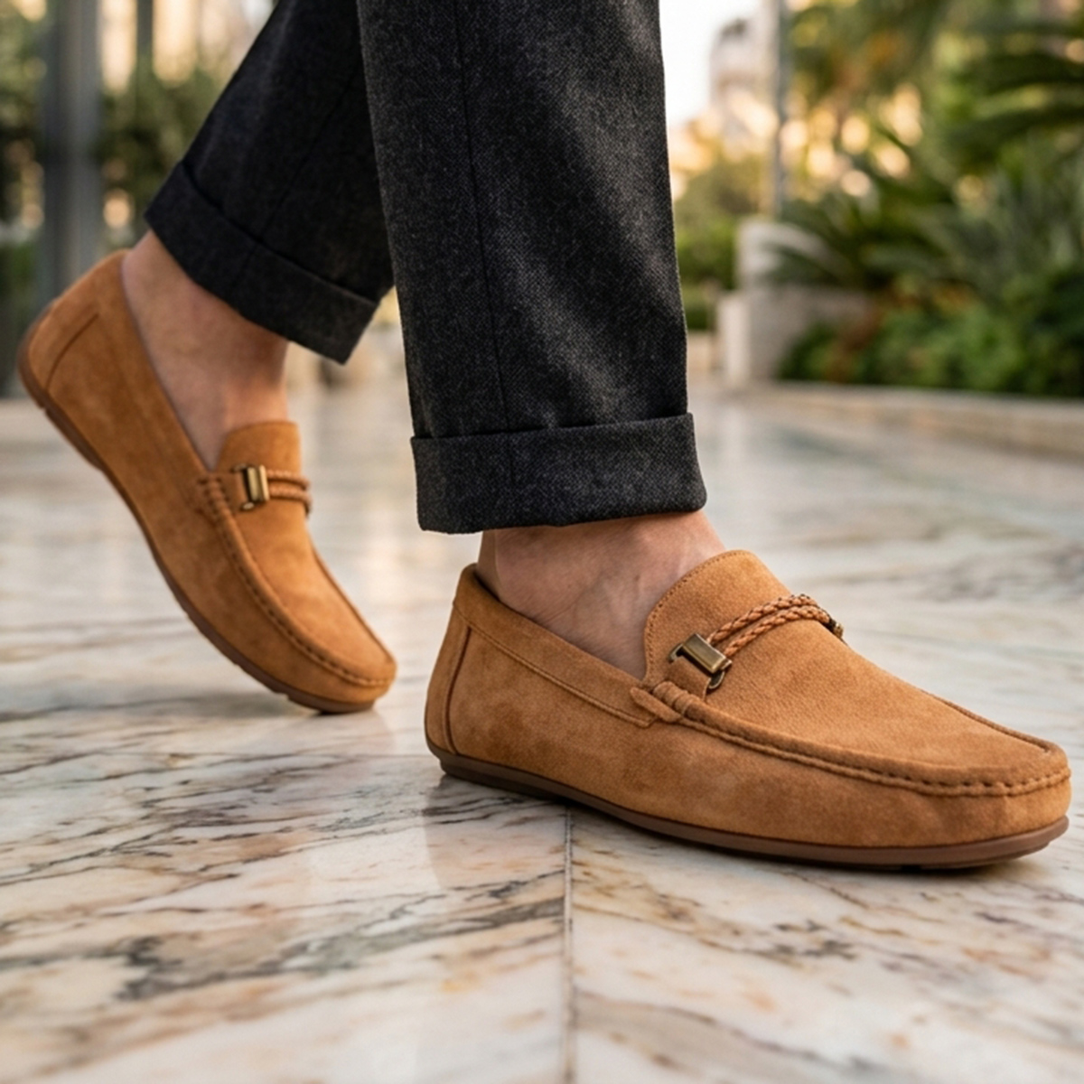 Plain Suede Mens Loafer Shoes