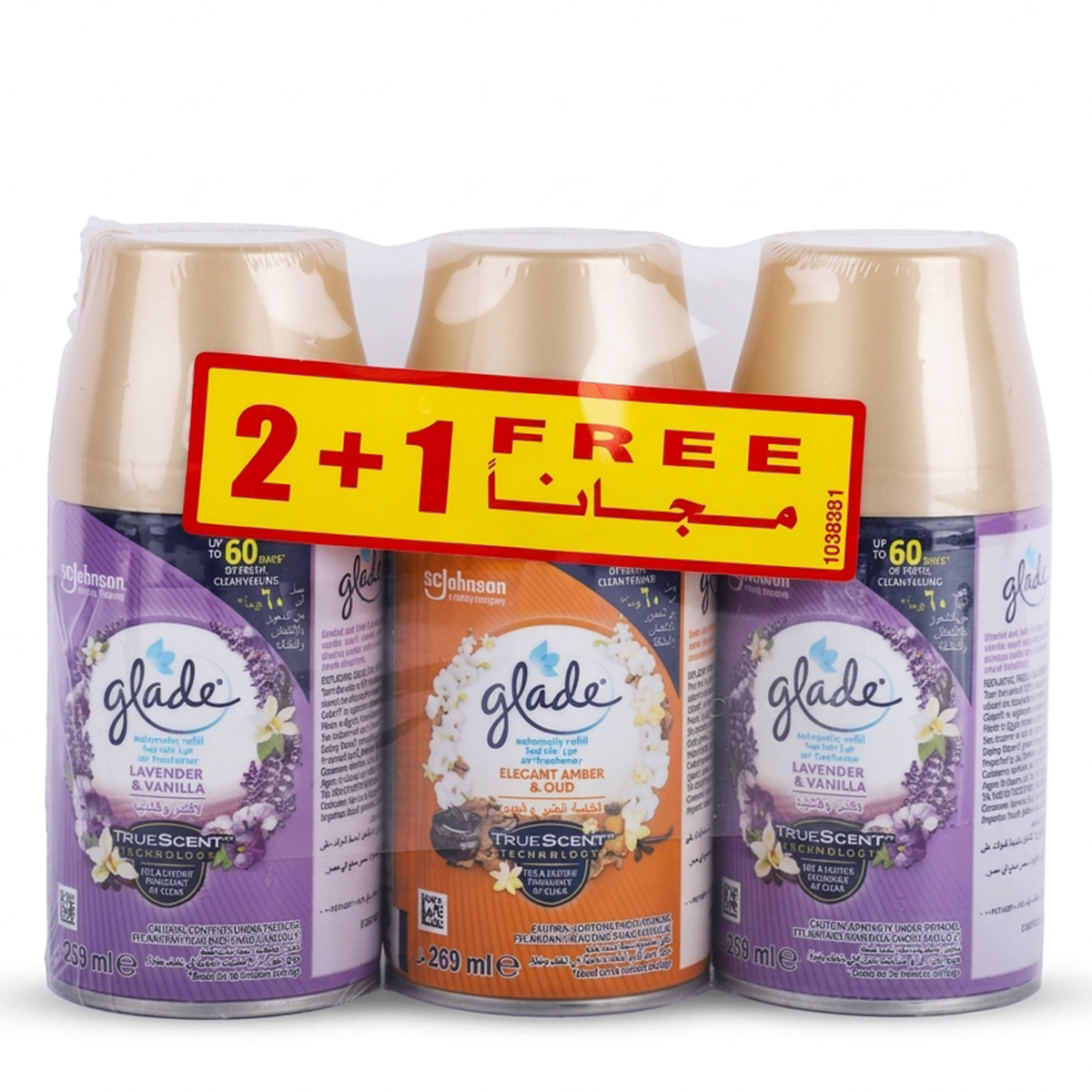 Glade Automatic Spray Refill Lavender & Vanilla and Elegant Amber & Oud 269ml