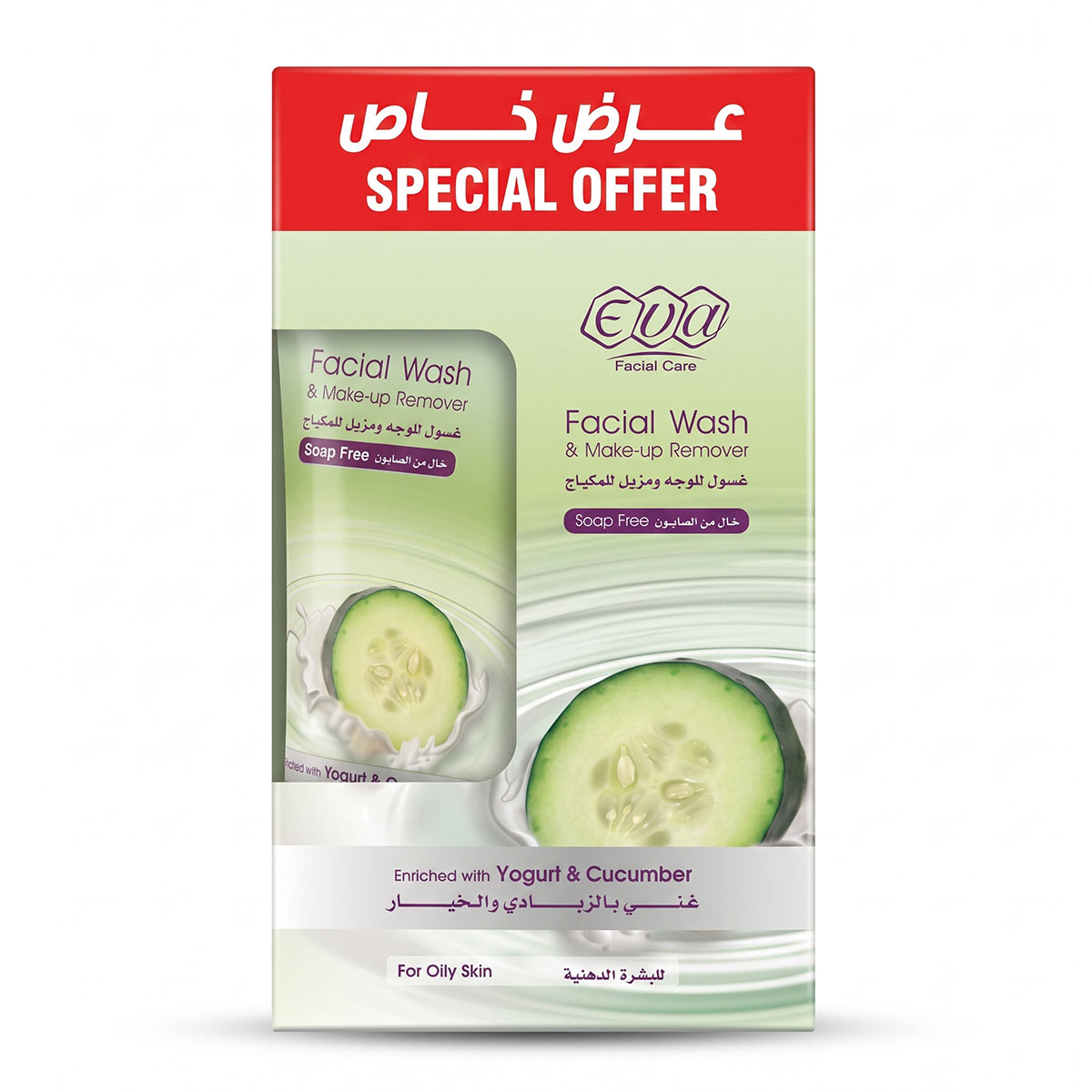 EVA Facial Wash & Make Up Remover Enriched With Yogurt & Cucumber 150ml