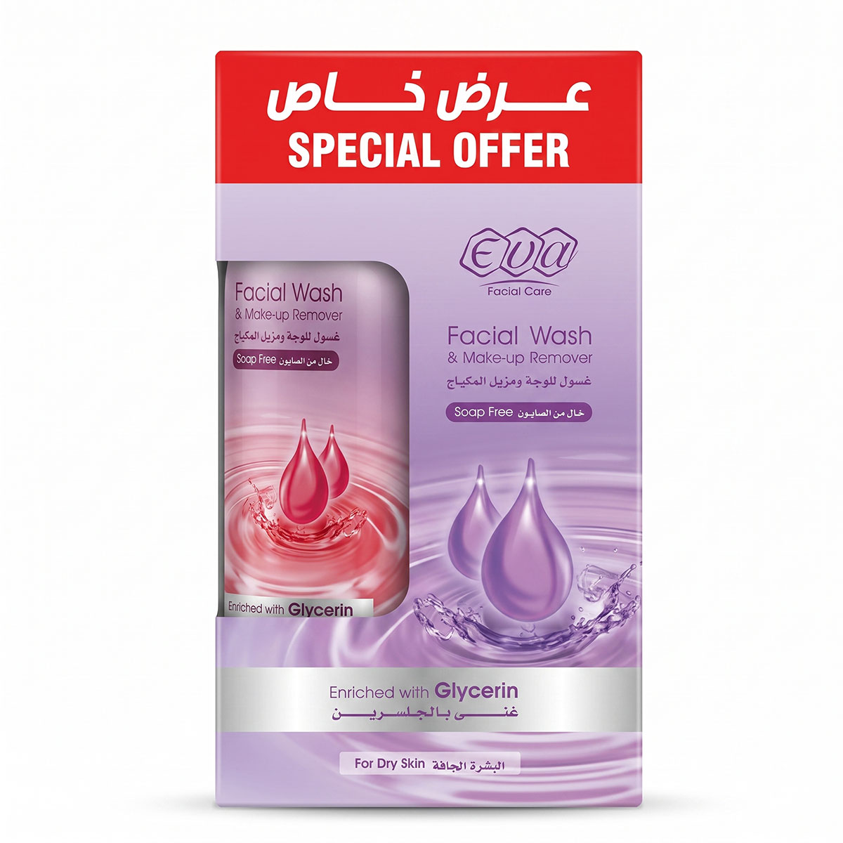 Eva Facial Wash & Make Up Remover with Glycerin 2 x 150ml