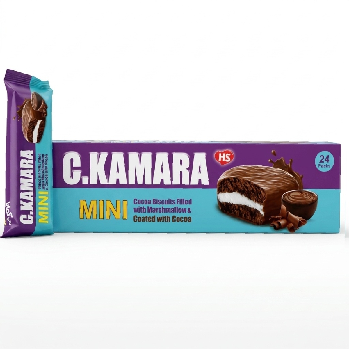C.KAMARA Mini Cocoa Biscuits Filled with Marshmallow & Coated 40g