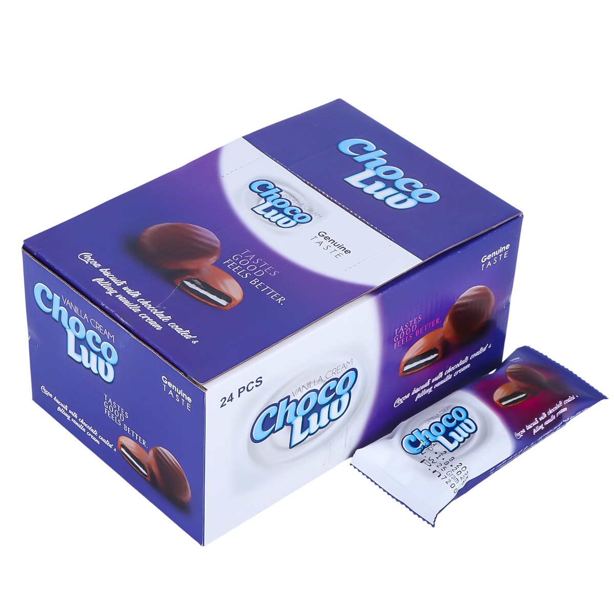 ChocoLuv Biscuit With Chocolate Coated & Vanilla Cream Filling 24x25g