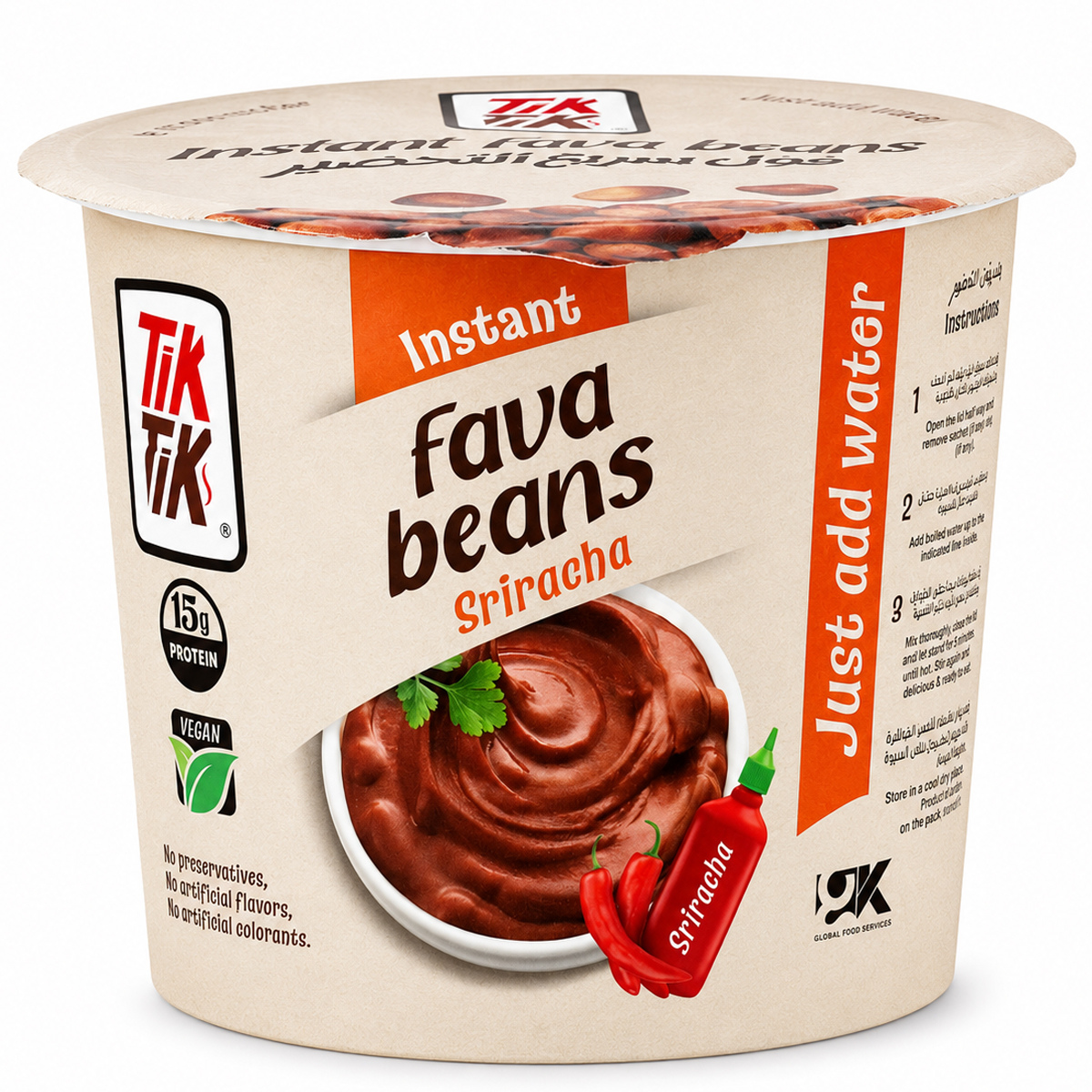 Tik Tik Instant Fava Beans Sriracha 80g