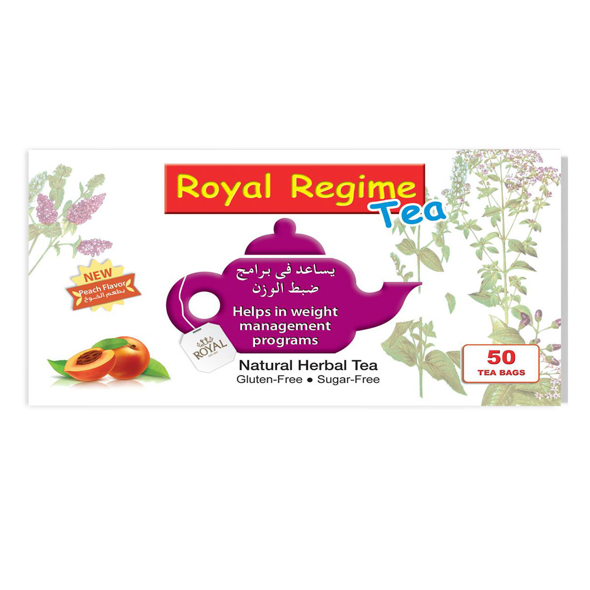 Royal Regime Tea Peach Flavor 50 Bags