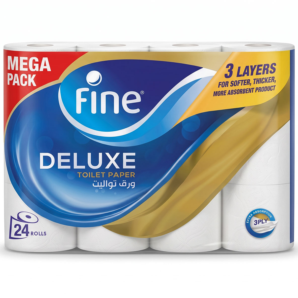Fine Deluxe Toilet Paper 3 Ply 24x140 Sheets
