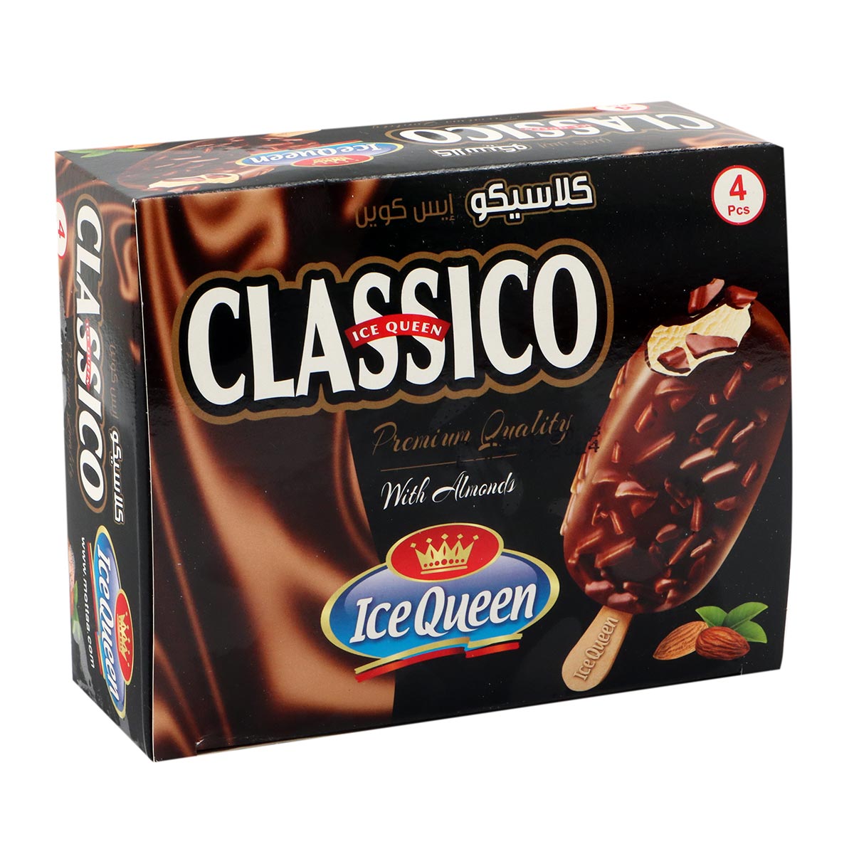 Ice Queen Classico Ice Cream Stick with Almonds 4x95ml