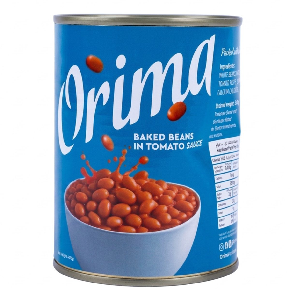 Orima Baked Beans With Tomato Sauce 400g