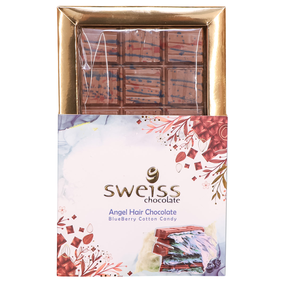 Sweiss Chocolate Angel Hair Blueberry Cotton Candy 100g