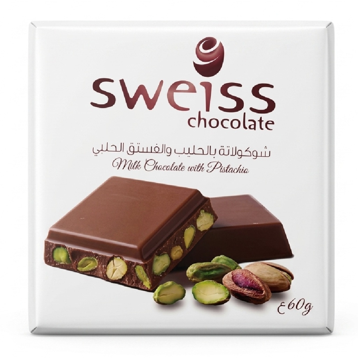 Sweiss Milk Chocolate With Pistachio 60g
