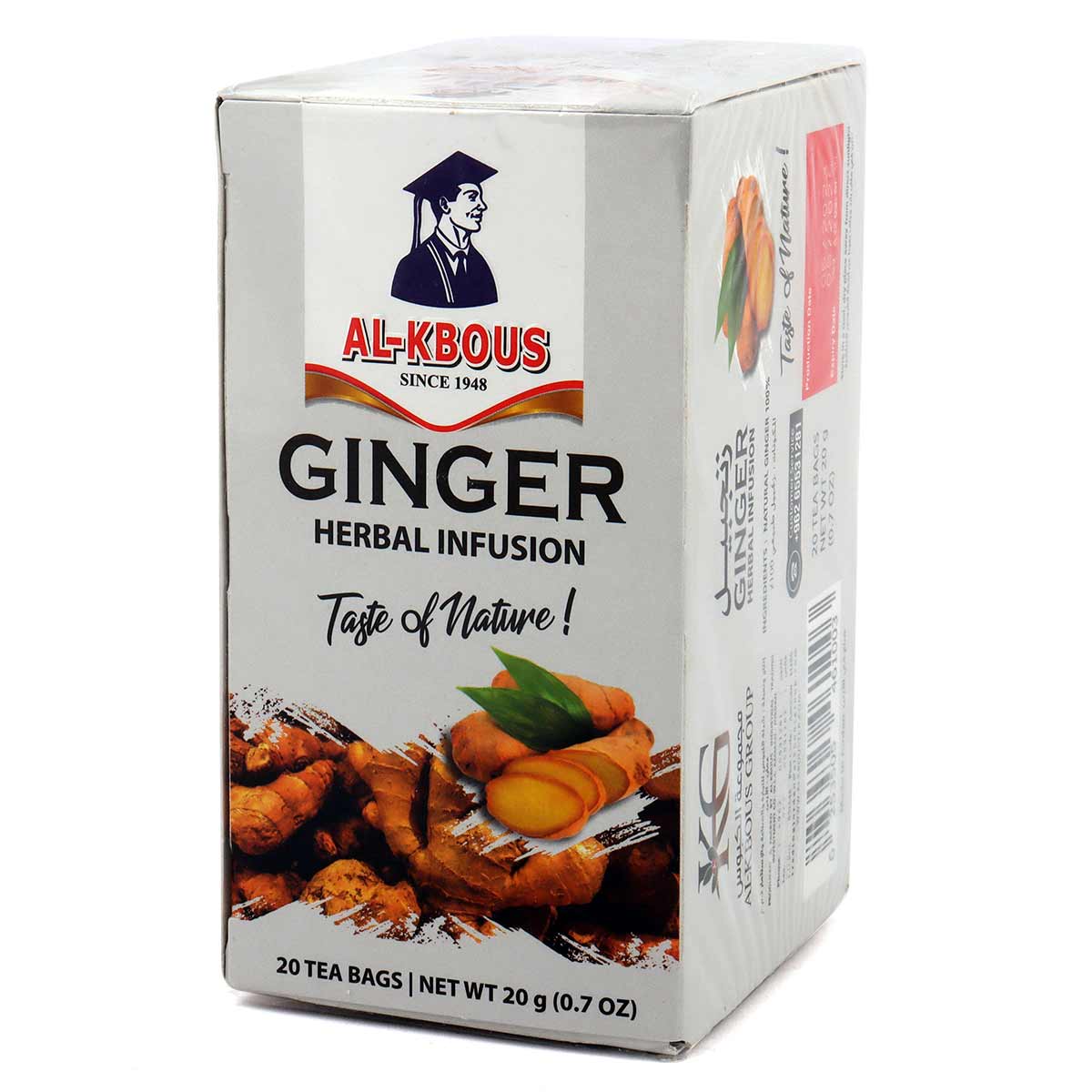 Al Kbous Ginger Herbal Infusion Tea 20 Tea Bags