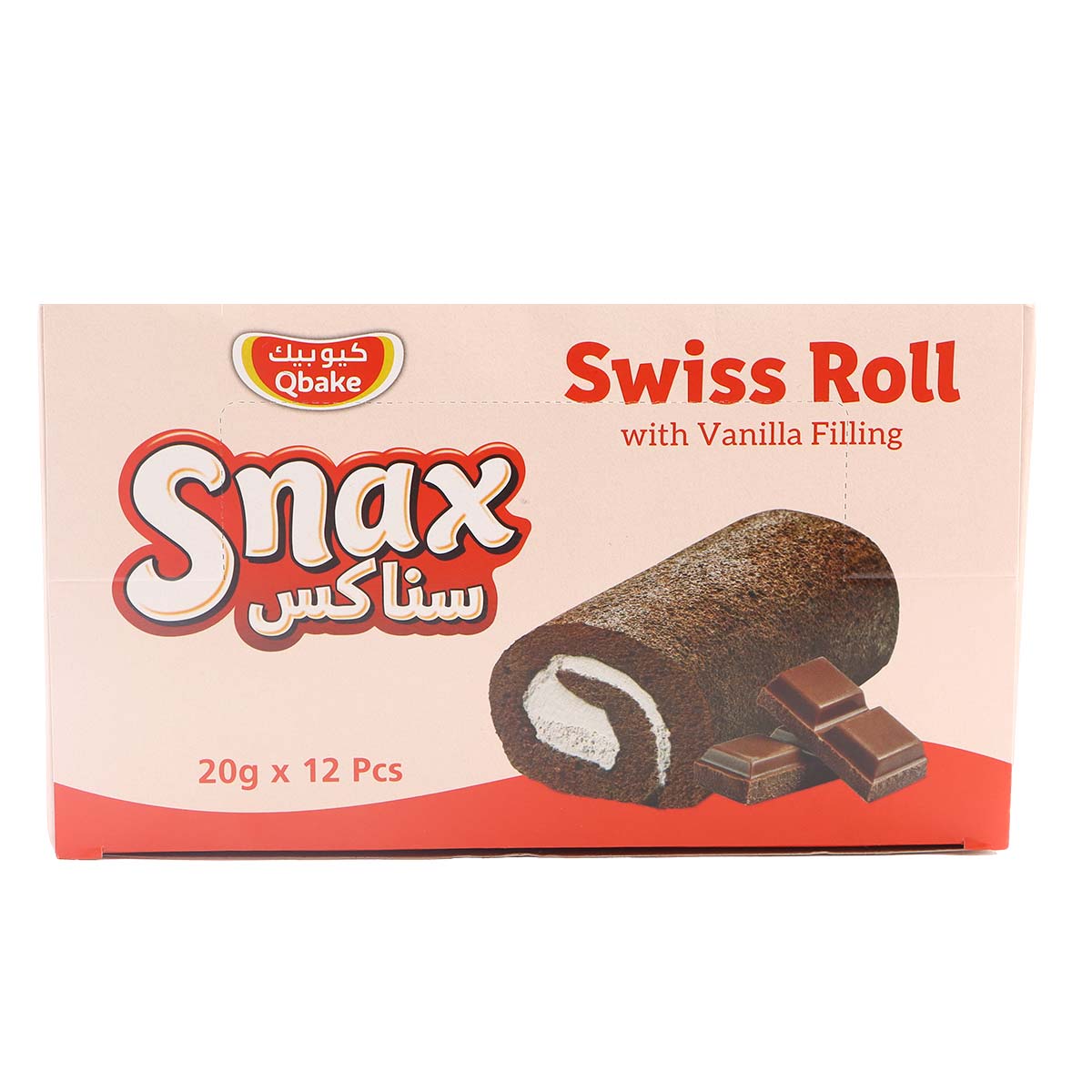 Qbake Swiss Roll Mini Chocolate 12x20g
