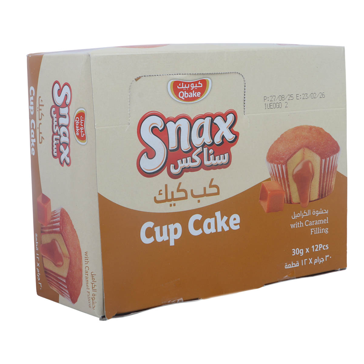 Qbake Caramel Filling Cup Cake 12x30g