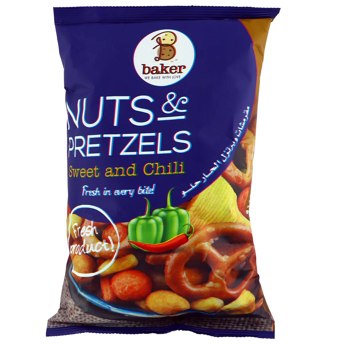 Baker Nuts & Pretzels Sweet & Chili 275gm