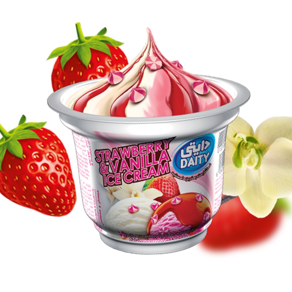 Daity Strawberry & Vanilla Ice Cream Cup 100ml