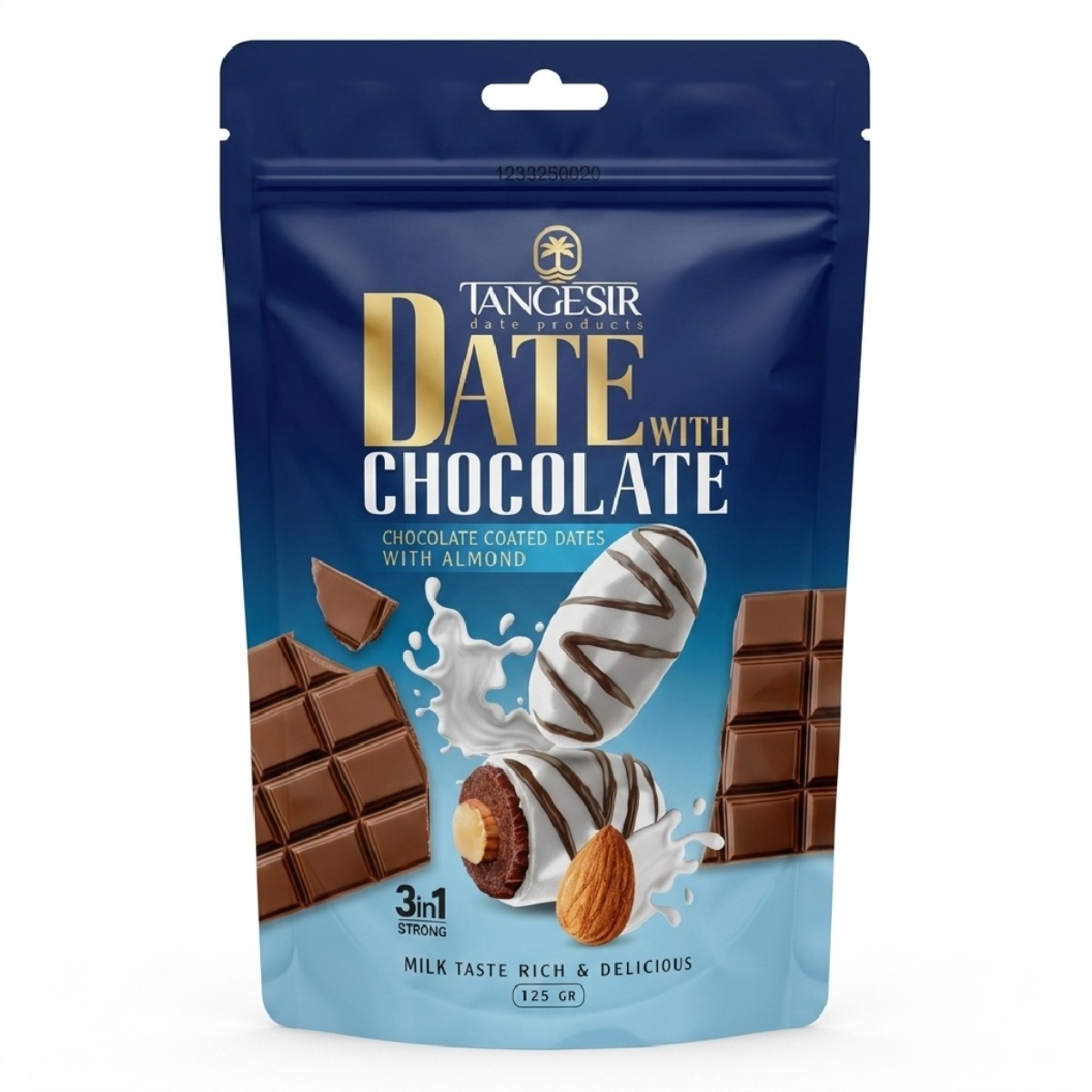 Tangesir Milk Taste Chocolate Coated Dates With Almonds 125g