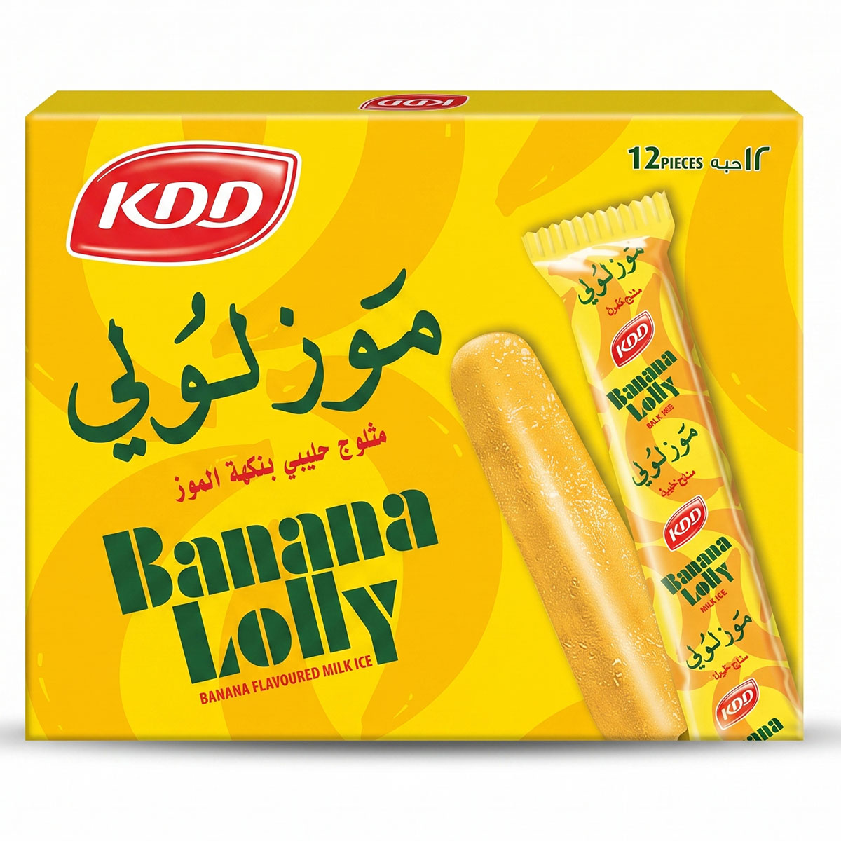 Kdd Banana Lolly Ice Cream 12x62.5ml