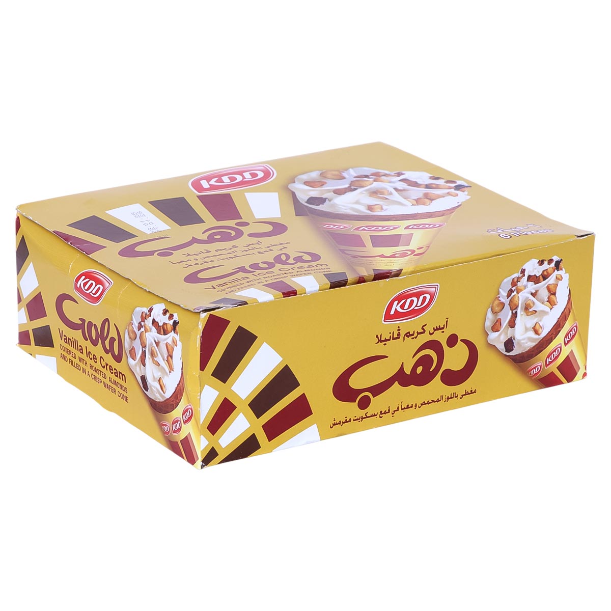 KDD Gold Vanilla Ice Cream Cone 6x100ml