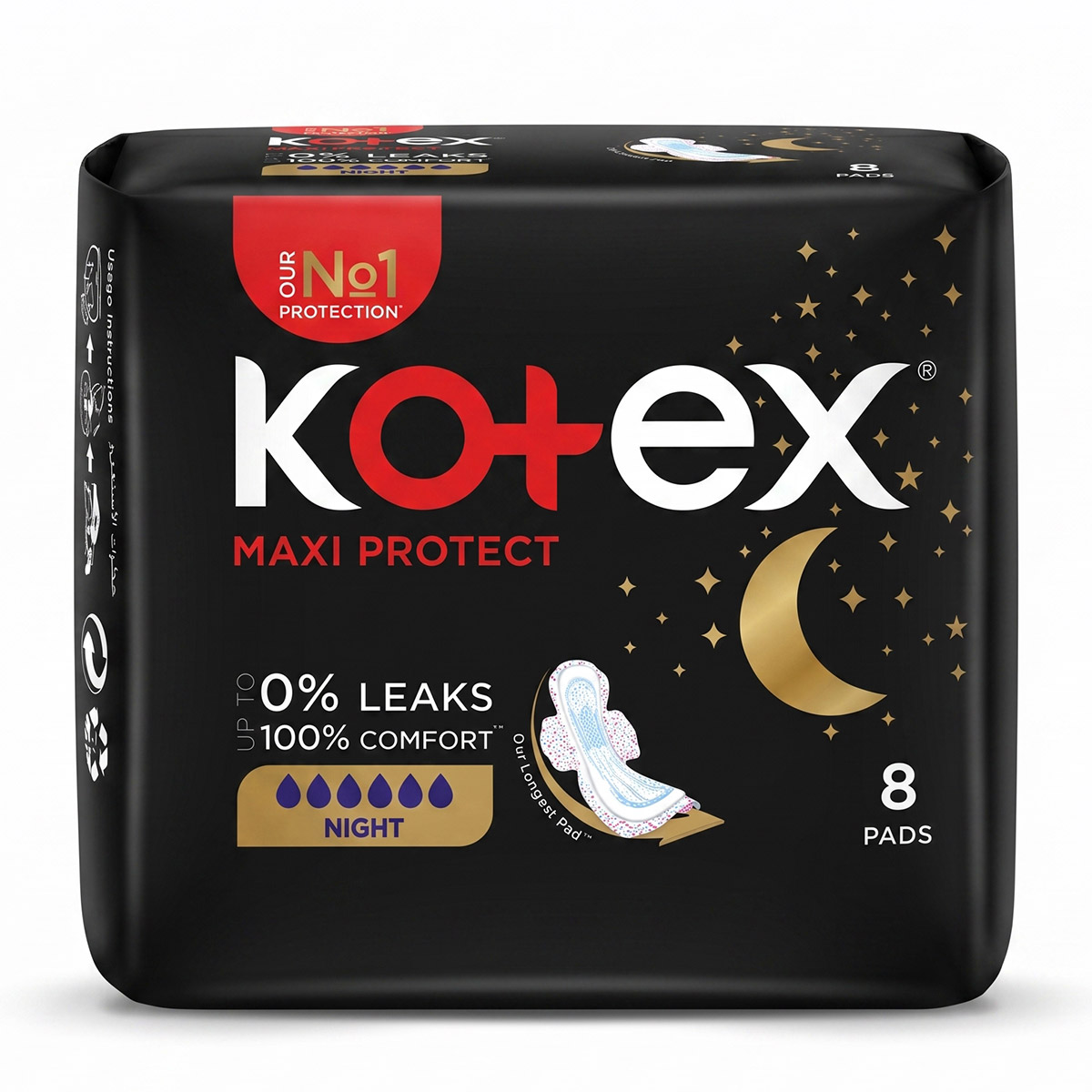 Kotex Maxi Protect Night Pads 8 Pads