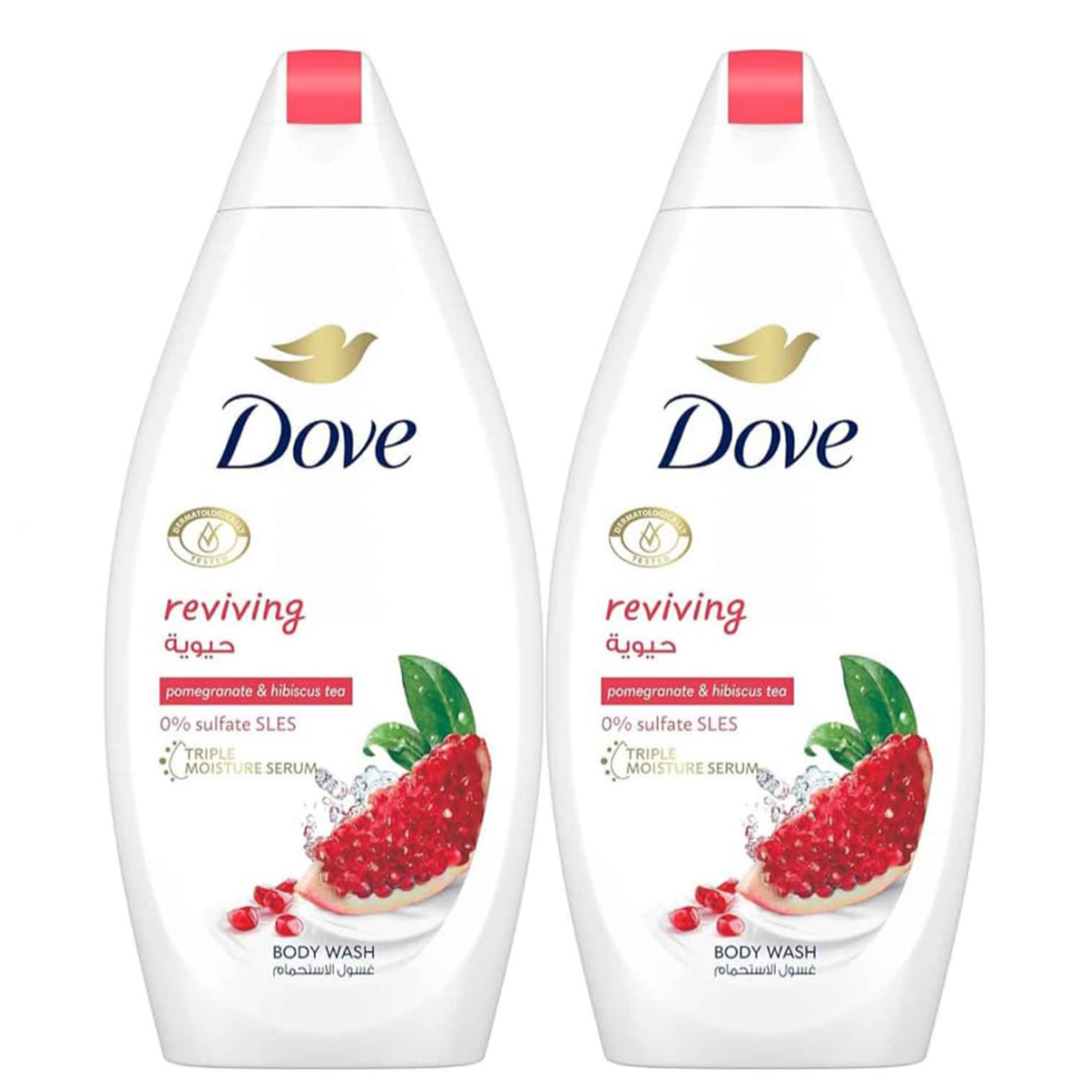 Dove Reving Body Wash Pomogranate And Habiscus Tea 2x250ml
