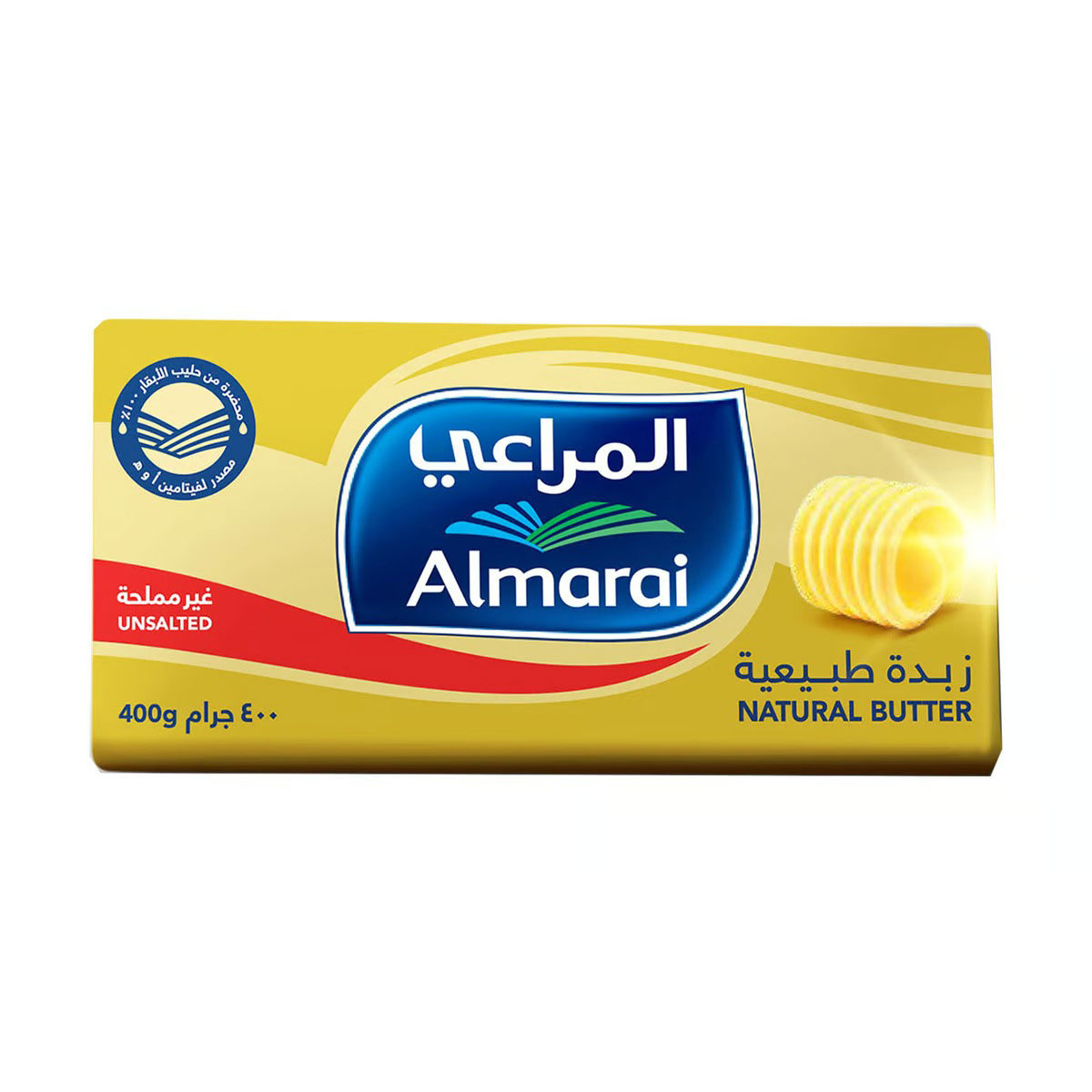 زبدة طبيعية غير مملحة من المراعي 400 غرام