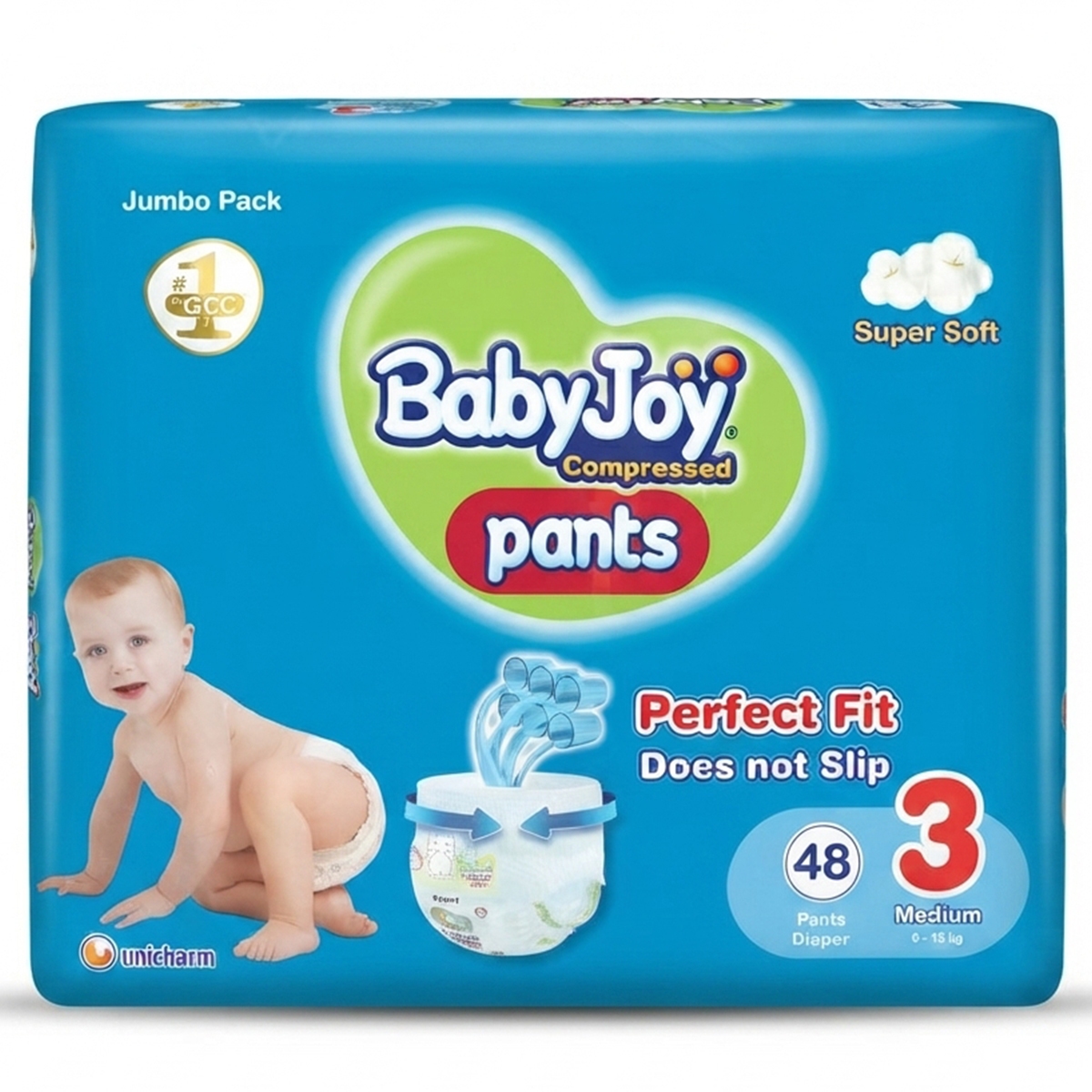 Baby Joy Compressed Pants No. 3 Medium Size Diapers 1 x 48 Pieces