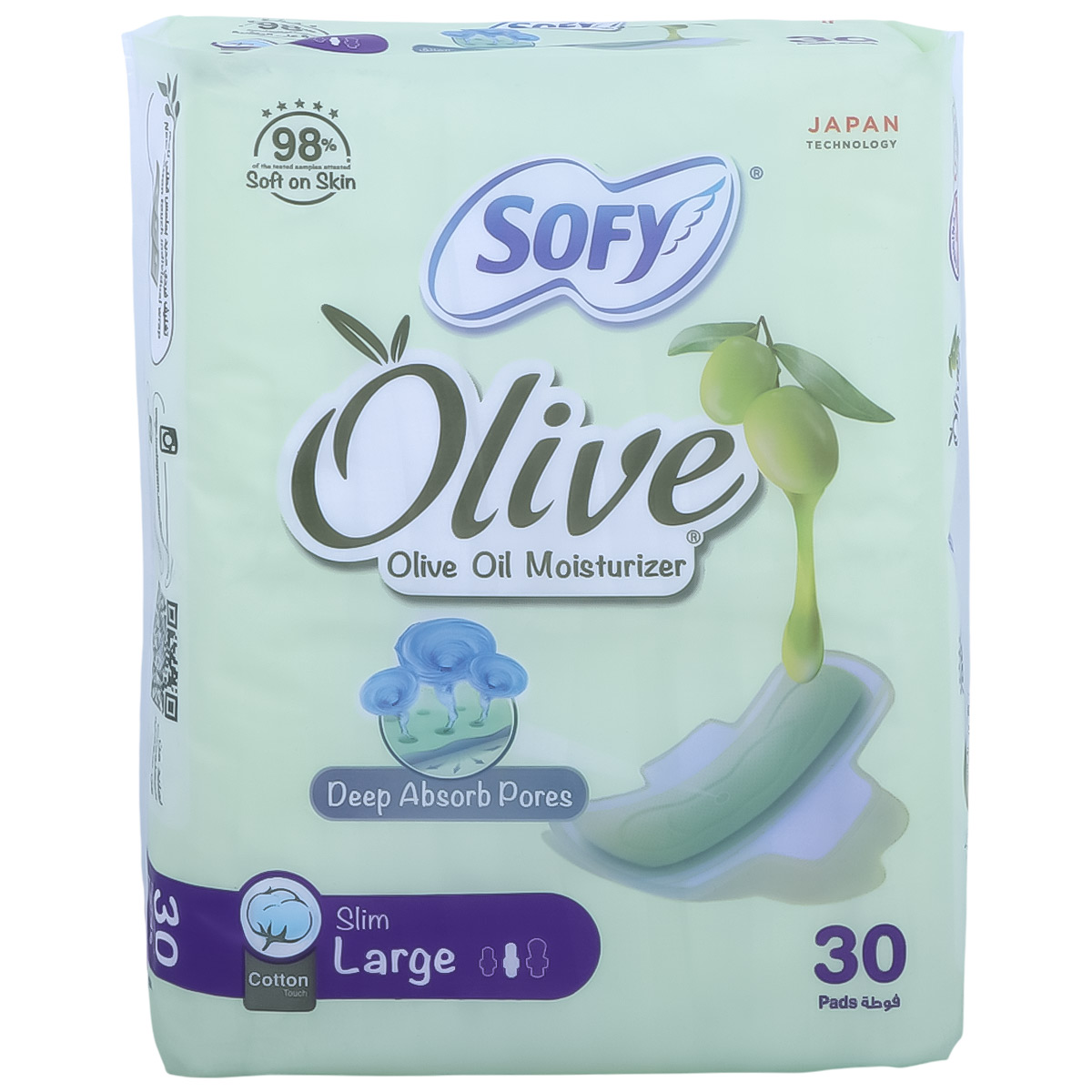 Sofy Olive Oil Moisturizer Sanitary Pad 29cm 30 Pieces