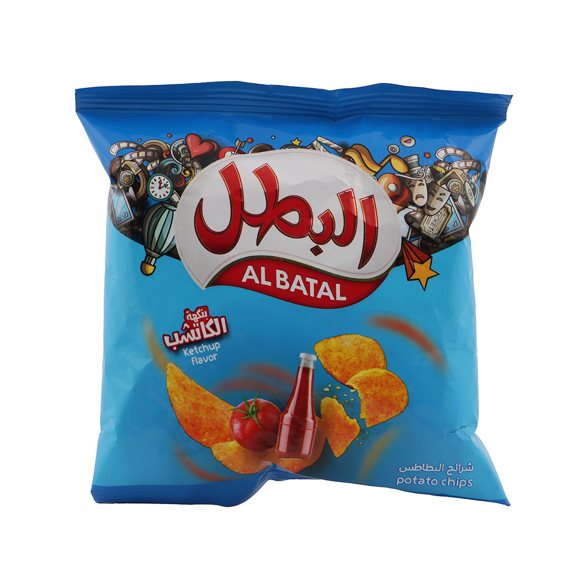 البطل رقائق البطاطس بالكاتشب 12 جرام