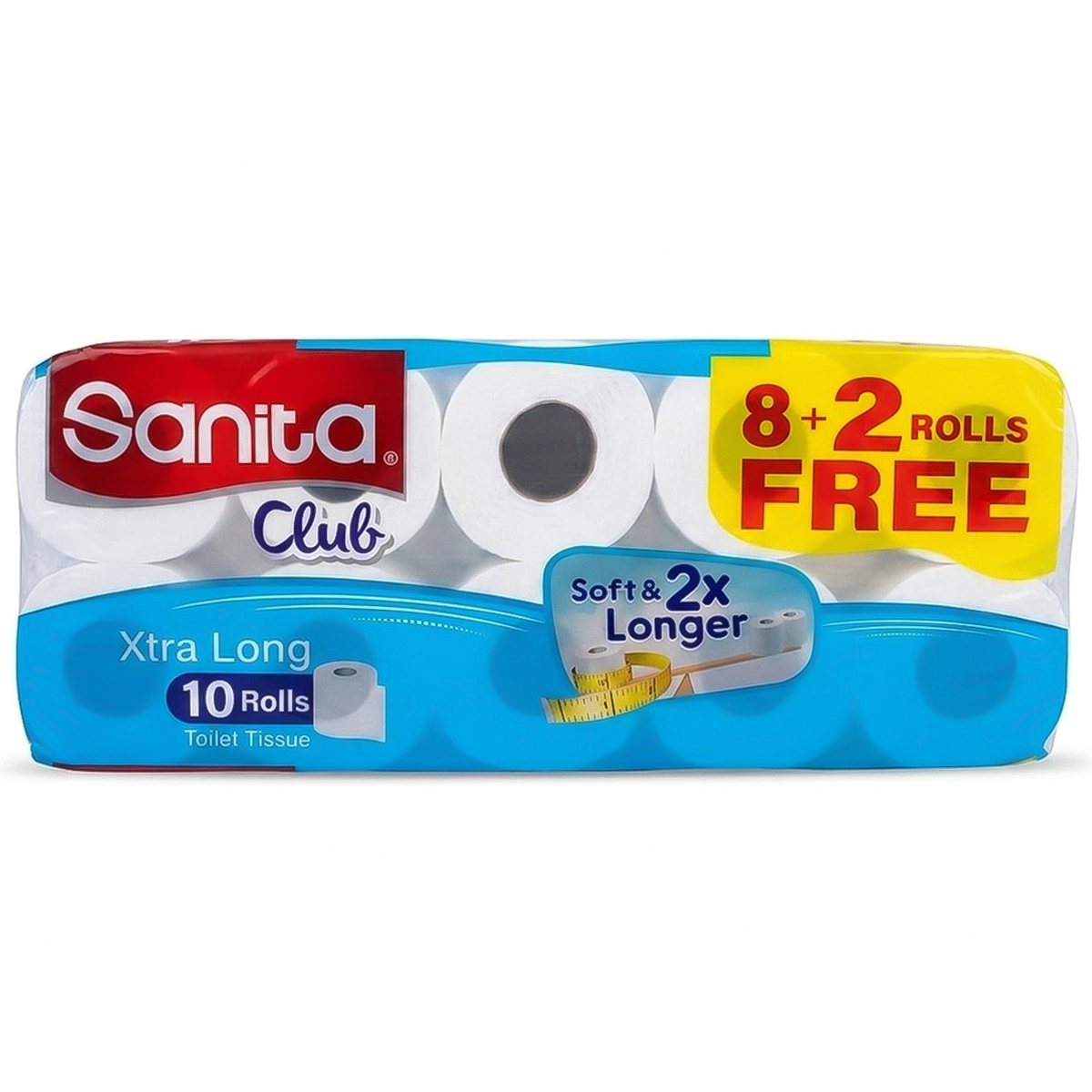 Sanita Club Xtra Long Toilet Tissue 10 Rolls