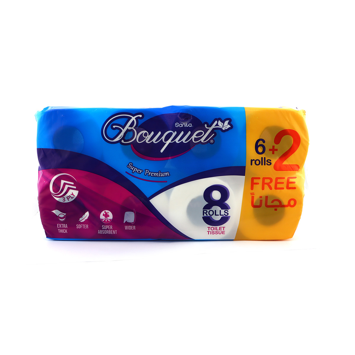 Sanita Bouquet 8 Rolls Toilet Tissue