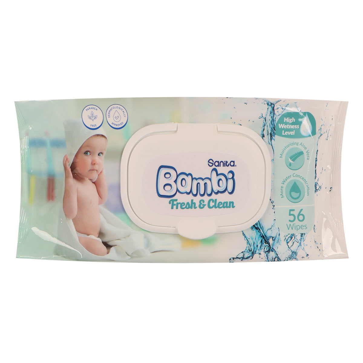 Sanita Bambi Fresh And Clean Wet Wipes 56X12cm