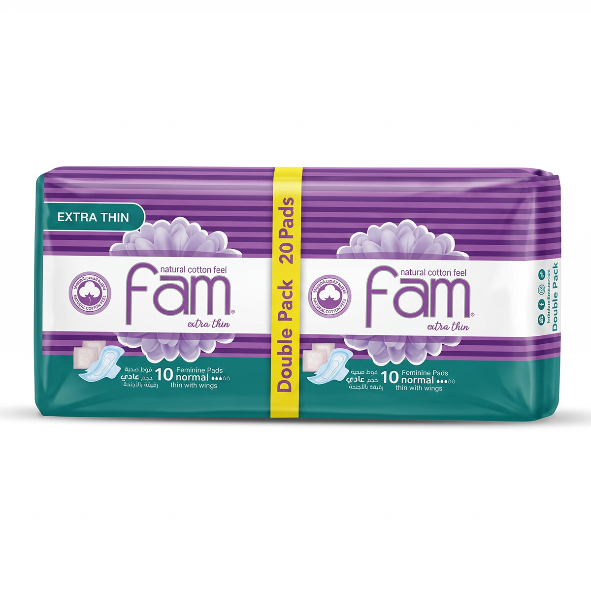Fam Extra Thin Natural Cotton Feel Feminine Pads 1 x 18 Pieces