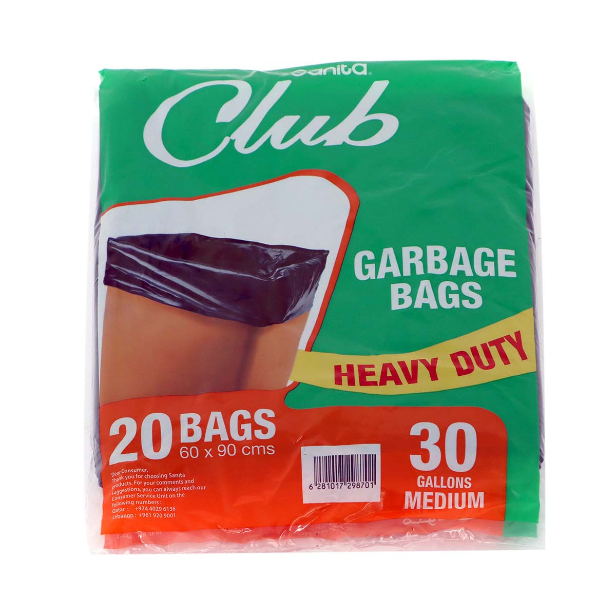 Club Garbage Bag 30 Gallon Medium 60 x 90cm 20 bags 