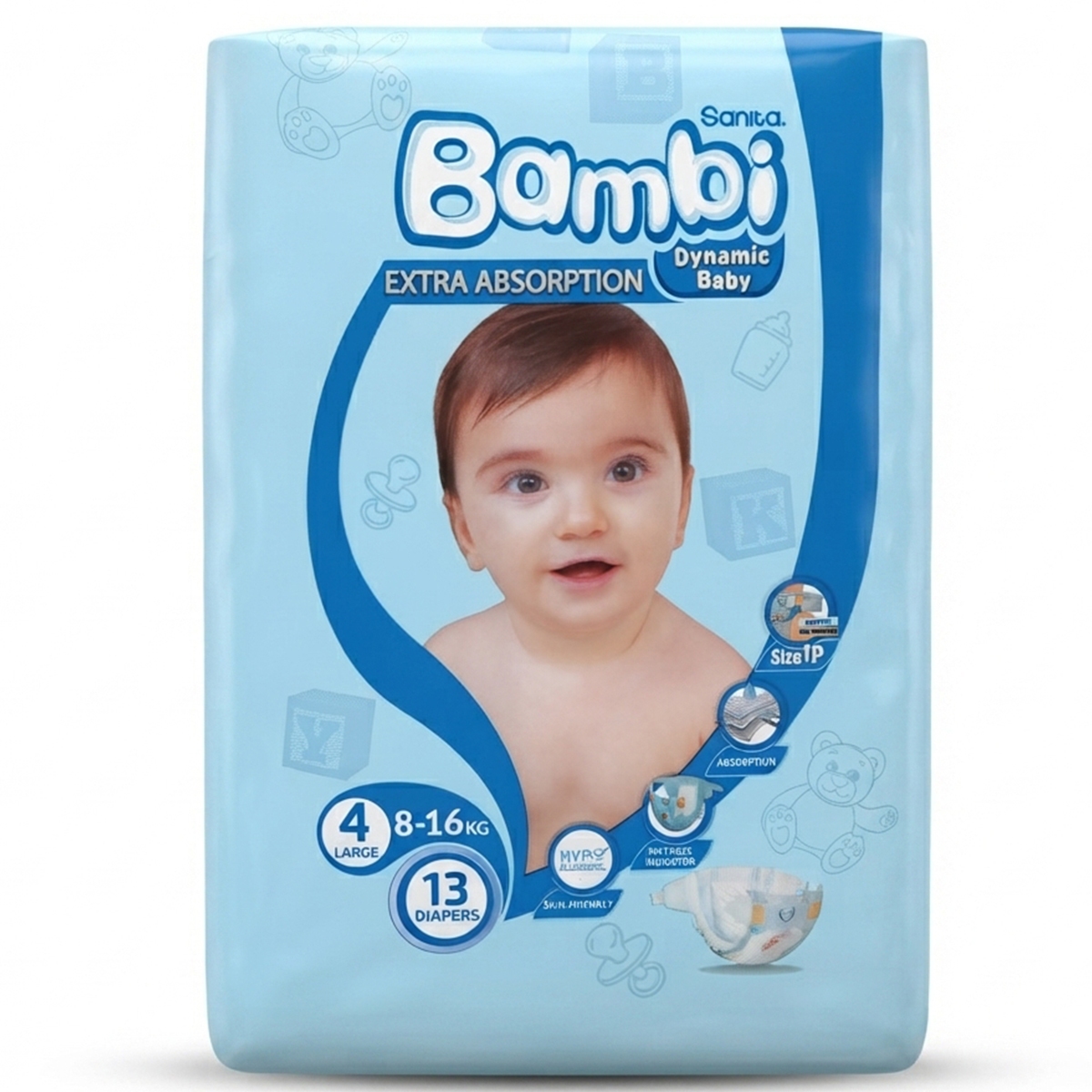 Bambi Extra Absorption No. 4 Large Diapers 1 x 13 Pieces