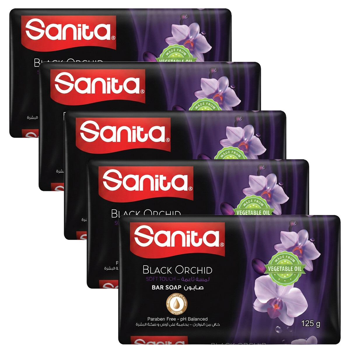 Sanita Black Orchid Bar Soap 6 x 125g