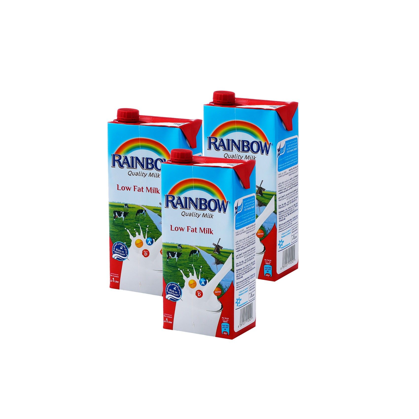 Rainbow Low Fat Milk 3x1L