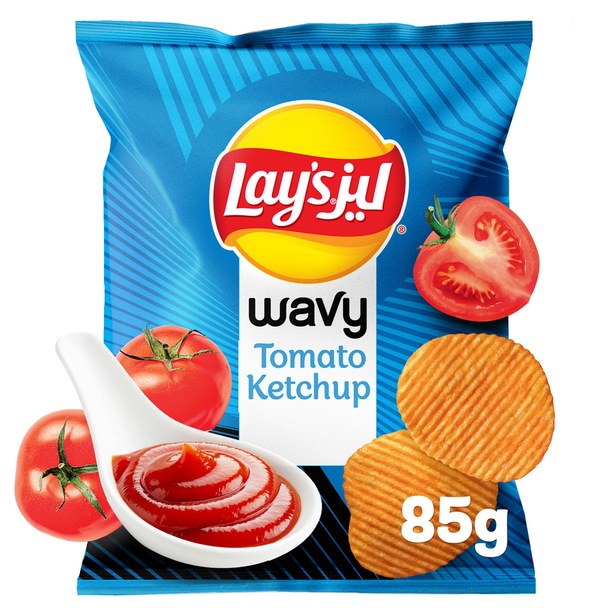 Lay's Wavy Tomato Ketchup Potato Chips 85g