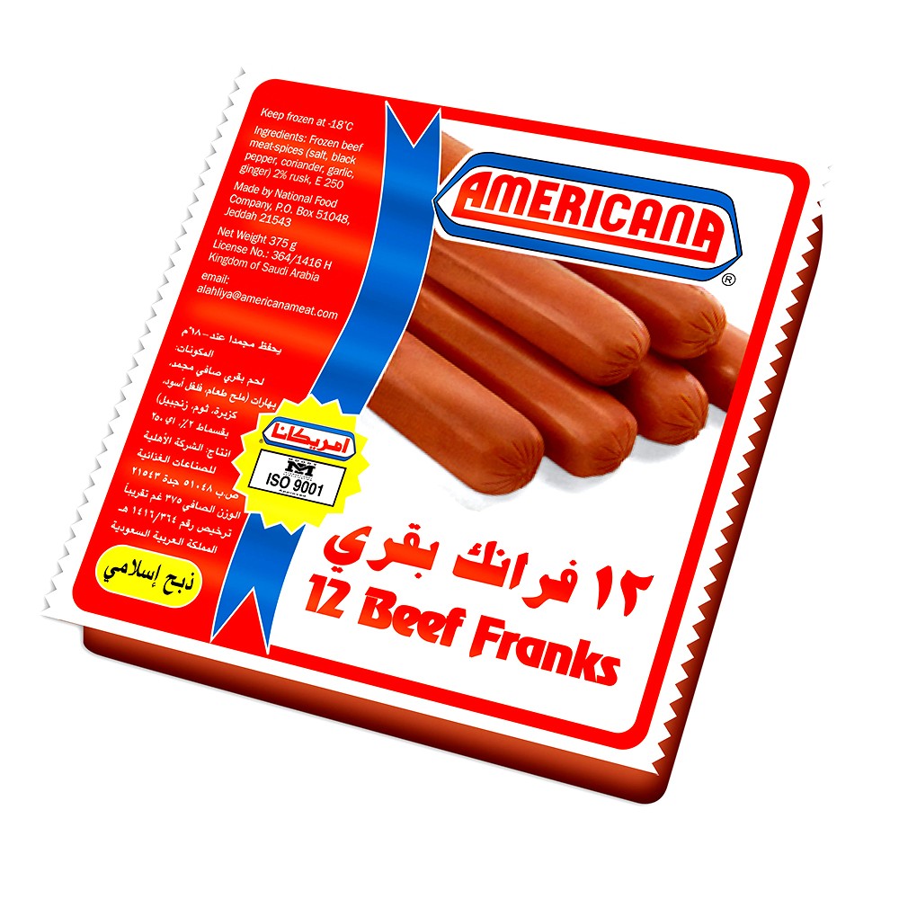 Americana Beef Franks 375g