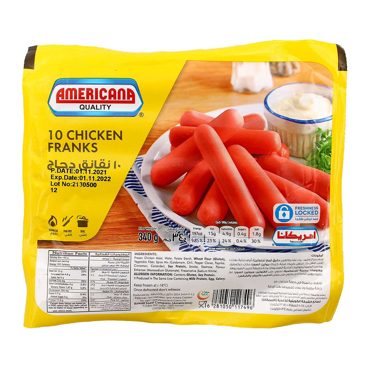Americana Chicken Franks 340g