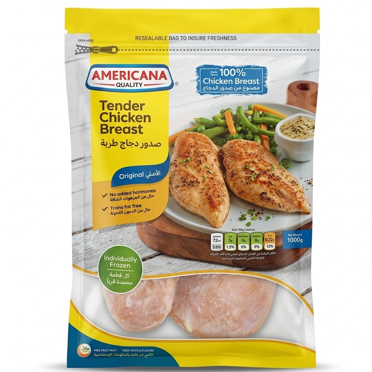 Americana Tender Chicken Breast Original 1000g