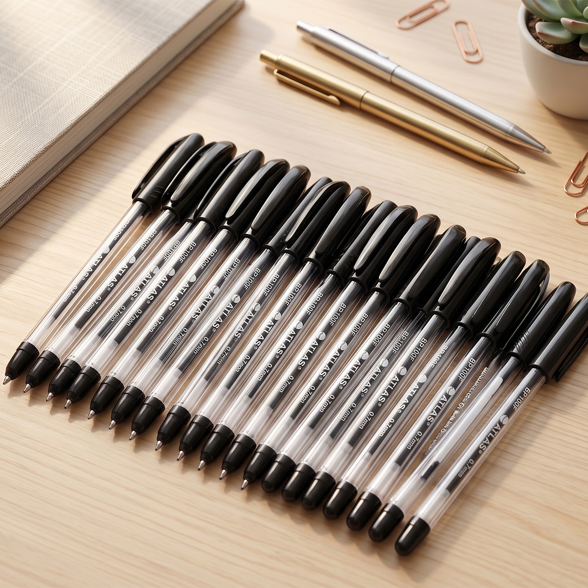 Atlas Ball Pen 0.7mm Fine Black 30 Pieces