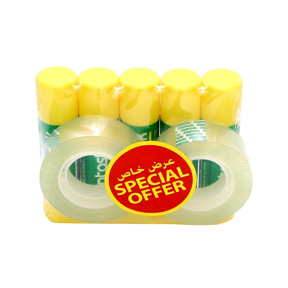 Transparent Tape 2 Pieces & Glue Stick 5 Pieces