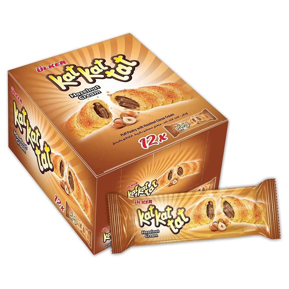 Ulker Kat Kat Tat Hazelnut Cream Biscuit 12x24