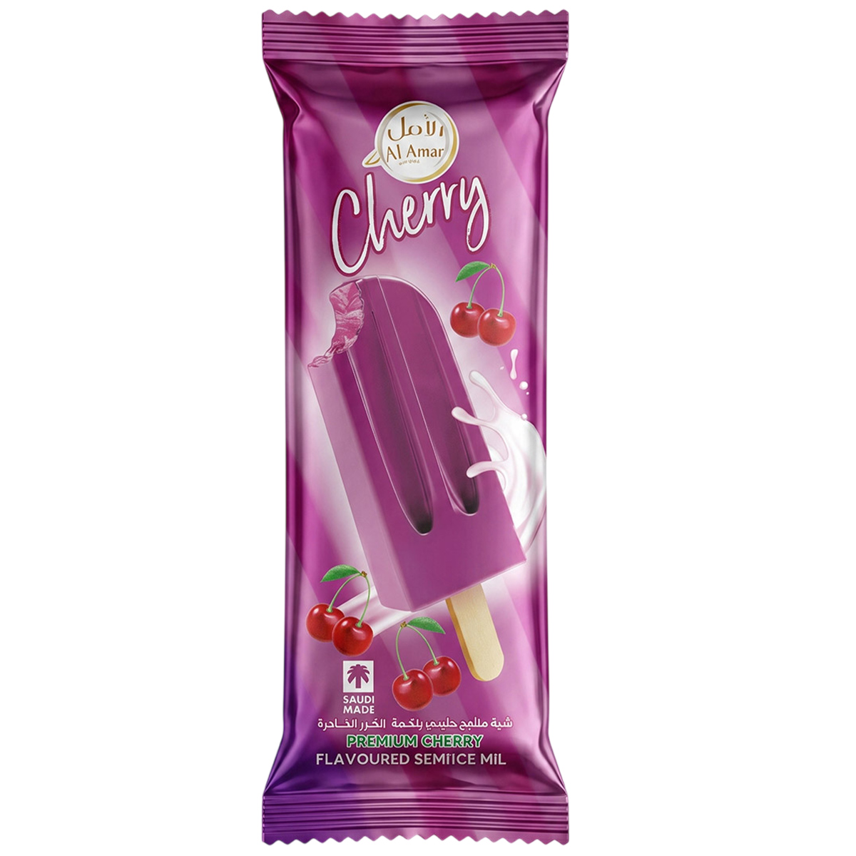 Al Amal Premium Cherry Flavored Ice-Cream Stick Popsicle 55ml
