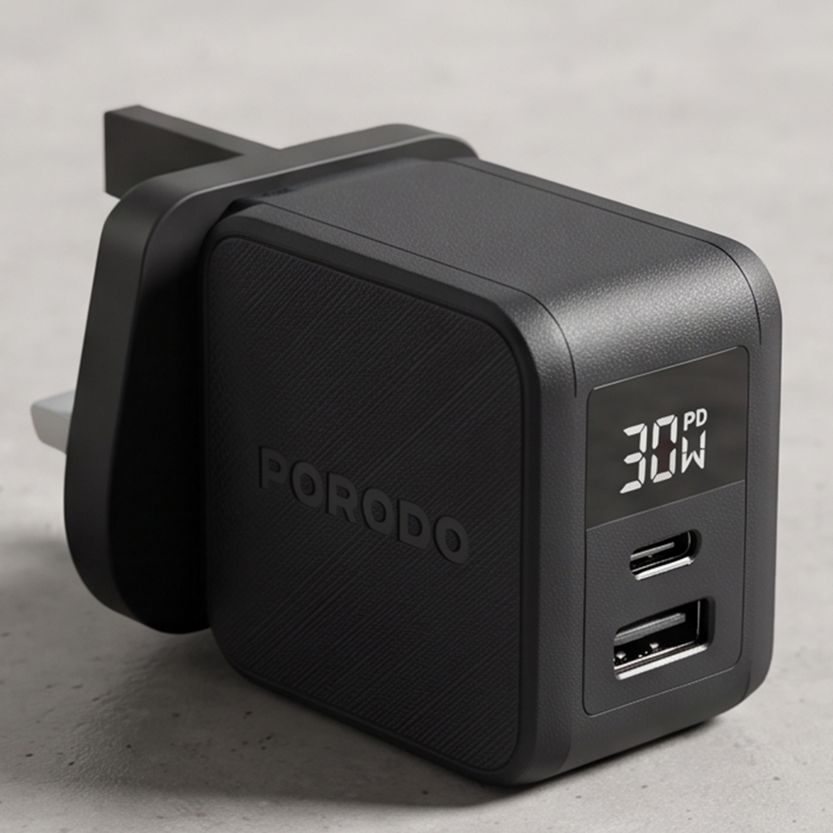 Porodo 30W 3A Adapter with Type C and USB Connector