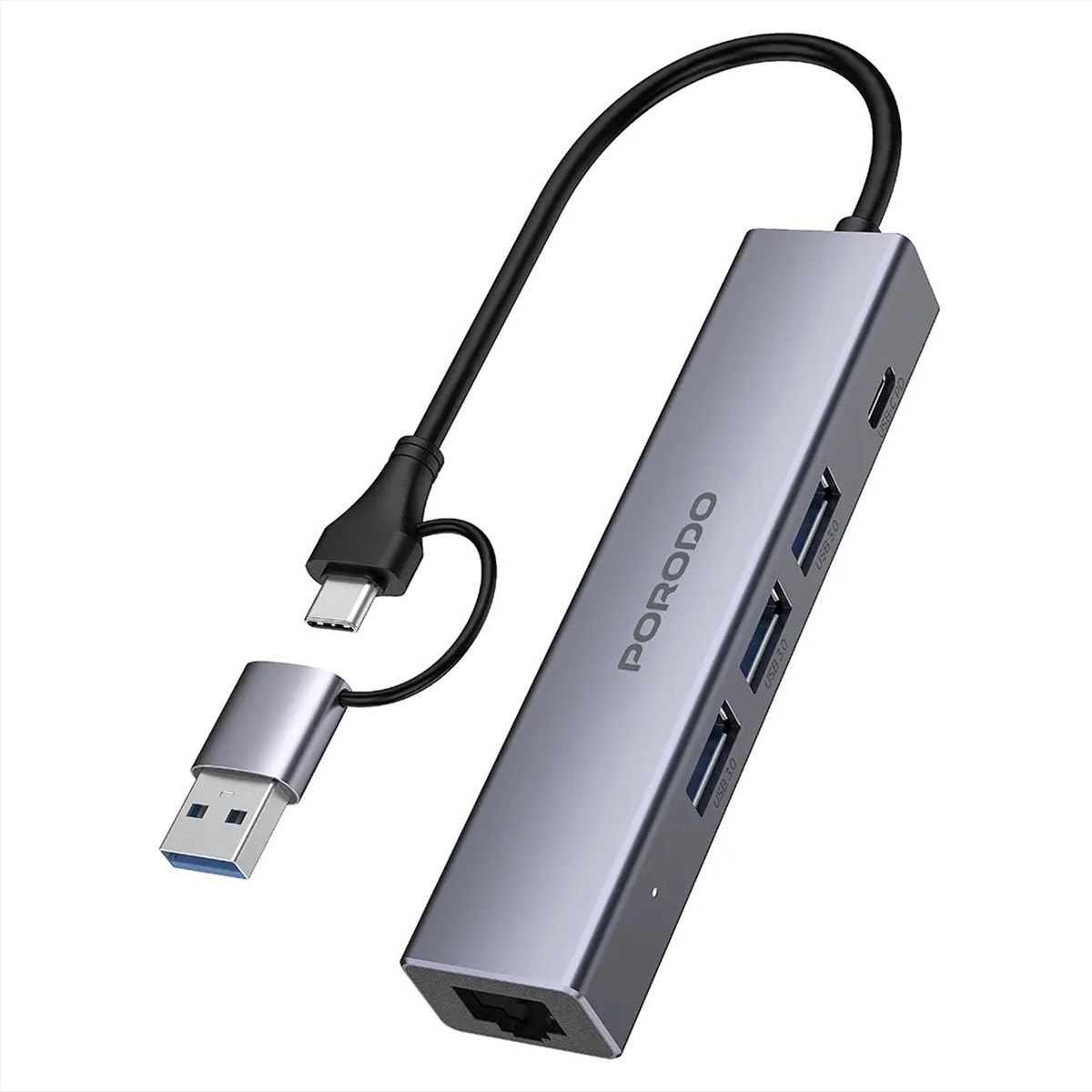 Porodo 5 In 1 Multi Port USB Hub